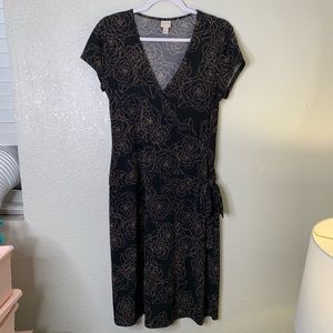 Black Merona floral print dress